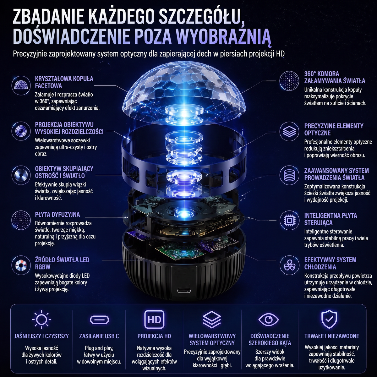 𝑺𝑪𝑵𝑫𝑹® 🎄🌌🦖360° inteligentny holograficzny projektor rozgwieżdżonego nieba — HD Smart Dynamic 5D