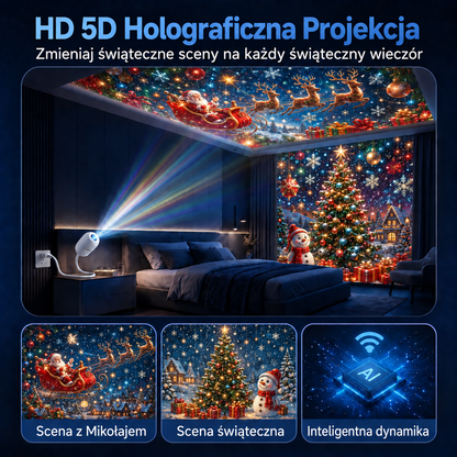 🎄SCNDR® ❄️❄️Projektor HD – idealny Prezent na Święta | Rzutnik LED (Prosta Obsługa)