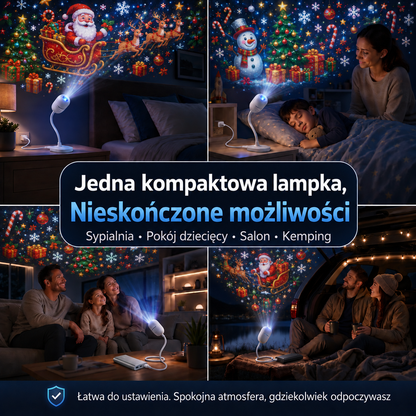 🎄SCNDR® ❄️❄️Projektor HD – idealny Prezent na Święta | Rzutnik LED (Prosta Obsługa)