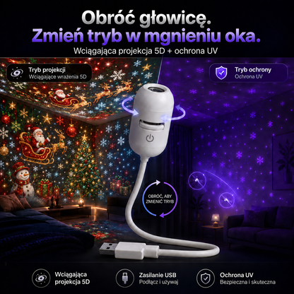 🎄SCNDR® ❄️❄️Projektor HD – idealny Prezent na Święta | Rzutnik LED (Prosta Obsługa)