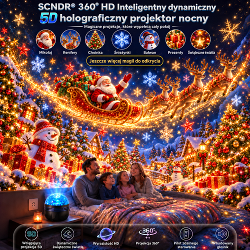𝑺𝑪𝑵𝑫𝑹® 🎁🎄🦖360° inteligentny holograficzny projektor rozgwieżdżonego nieba — HD Smart Dynamic 5D