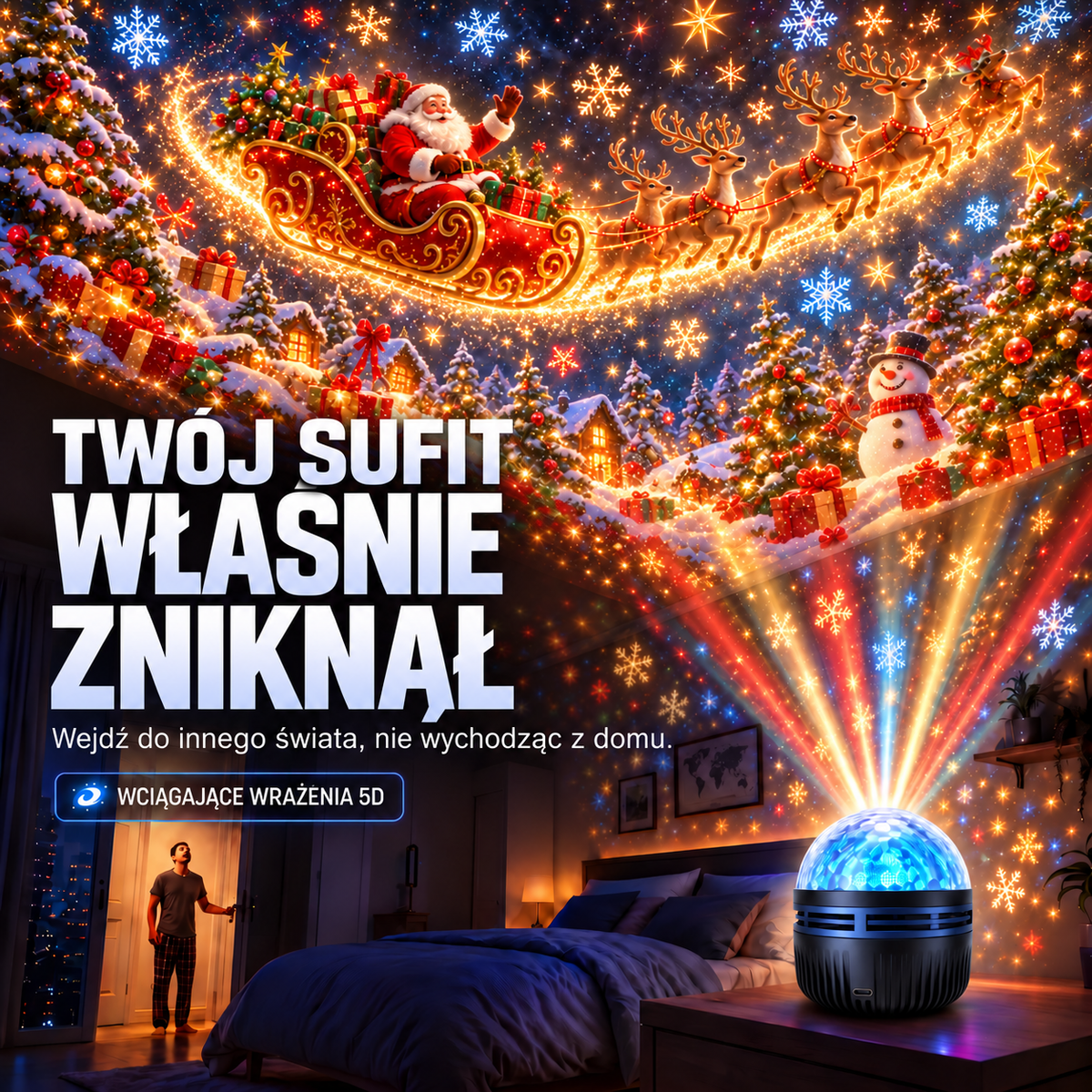 𝑺𝑪𝑵𝑫𝑹® 🎁🎄🦖360° inteligentny holograficzny projektor rozgwieżdżonego nieba — HD Smart Dynamic 5D