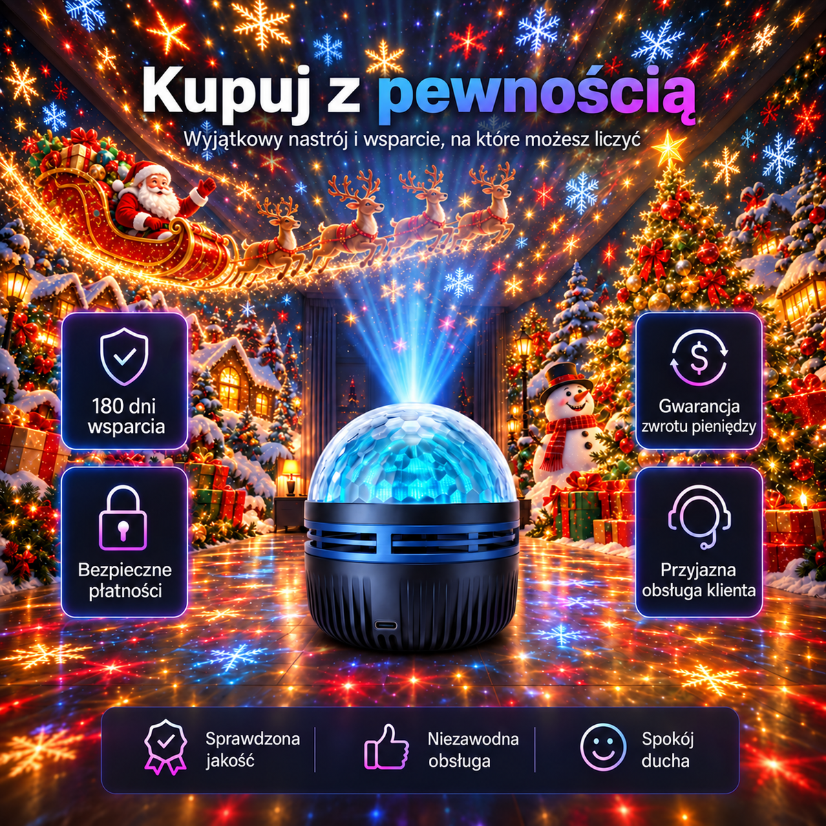𝑺𝑪𝑵𝑫𝑹® 🎁🎄🦖360° inteligentny holograficzny projektor rozgwieżdżonego nieba — HD Smart Dynamic 5D