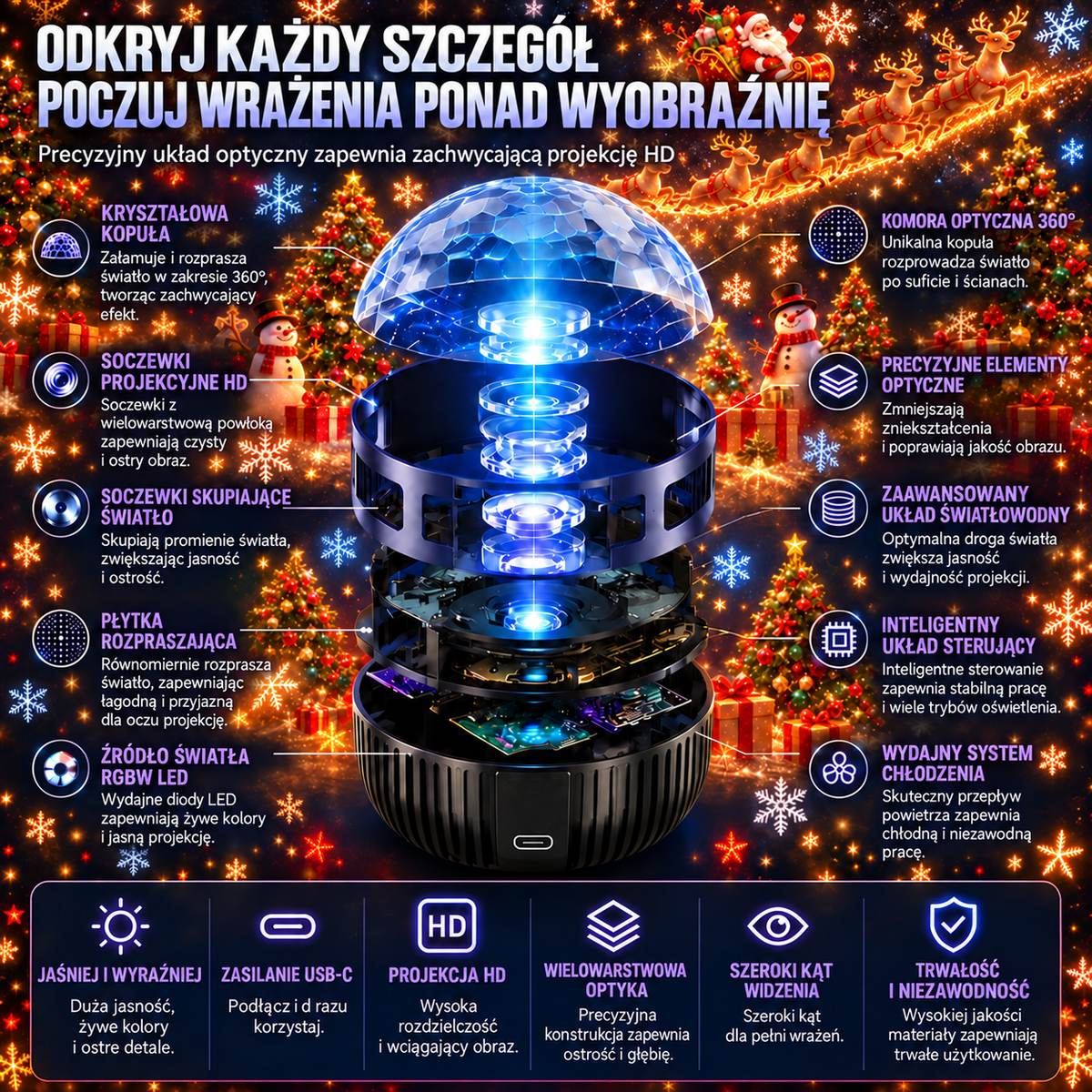 𝑺𝑪𝑵𝑫𝑹® 🎁🎄🦖360° inteligentny holograficzny projektor rozgwieżdżonego nieba — HD Smart Dynamic 5D